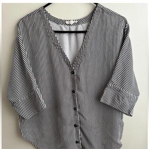 Vetta The Boyfriend Shirt Black and White Stripe